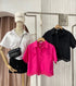 MATINEE Summer Collar Down Lacey Border Short Sleeves Shirt